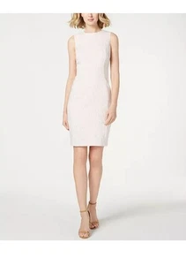 CALVIN KLEIN Zigzag Jacquard Sheath Dress Size 4 Sleeveless - Picture 1 of 9