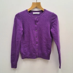 John Lewis Pure Cashmere Cardigan Purple Size 14 - Picture 1 of 3