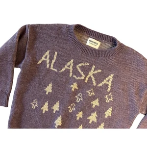 Bobo Choses Alaska Sweater Trees Knit Crewneck Pullover Purple Kids 6-7Y - Picture 1 of 10