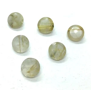 AAA Natural Golden Rutile Round Cut Faceted Loose Gemstone For Assorted Jewelry - Picture 1 of 10