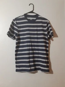 Camisa para hombre J Crew azul a rayas manga corta talla M Nautica Coastle aire libre  - Imagen 1 de 4