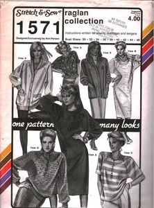 1571 Stretch & Sew Sewing Pattern Vintage Misses 1980s Dress Pullover Cardigan - Picture 1 of 2