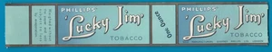 Old EMPTY cigarette tobacco packet label Phillips Lucky Jim #892 - Picture 1 of 1