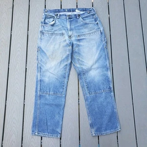 Vtg. KEY Jeans Mens 38x32 (36×31 Jeans Faded Blue Distressed Double Knee Logger - Picture 1 of 12