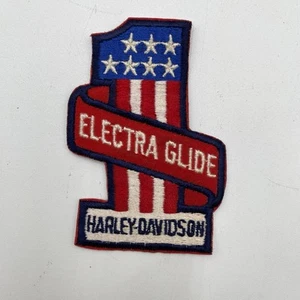 Patch Giacca Vintage Harley Davidson Moto Electra Glide 1 Rosso Bianco Blu - Foto 1 di 5