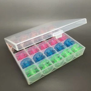 25 Stck. Kunststoff Farbe Leer Spulen Etui Typ 15K passt - DIE MEISTEN MASCHINENHERSTELLER - Bild 1 von 2
