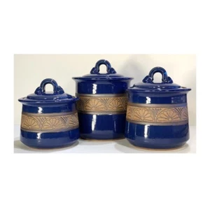 Blaisdell Pottery Cobalt Blue Canister Set - Picture 1 of 9
