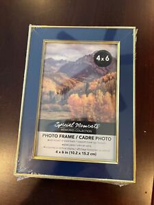 Special Moments Blue and Gold 4 X 6 Photo Frame NWT