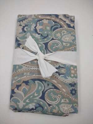 Pottery Barn Mackenna Paisley Orgánico Percal King Sham ~ 36" x 20" ~ Azul Foto 1 de 4