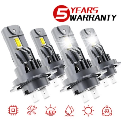4pcs H7 For BMW 325i 328i 330i 335i E90 F30 E46 Hi Lo Beam Headlight Bulbs 6500K - Image 1 of 4