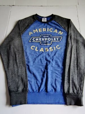 Camiseta Chevrolet American Classic Oficial GM Manga Larga Azul Gris Para Hombre Talla M Foto 1 de 4