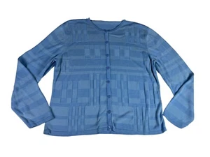 Talbots Silk Striped Button Up Cardigan Sweater Top Women's M Blue Long Sleeve - Picture 1 of 5