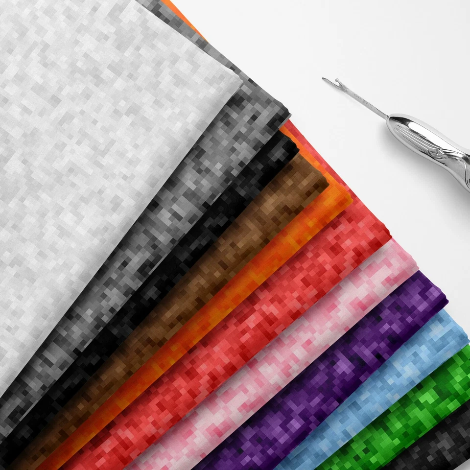 DISCOVER LIFESTYLE & FASHION FABRICS 100% Cotton Pixel Dot Geometric Print Novelty Kids Children Craft Fabric | FQ