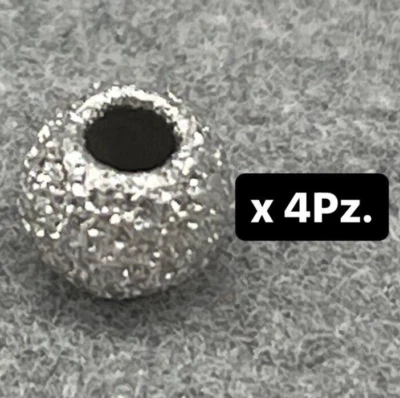 4 Sfere perle raccordo divisorie distanziatrici in argento 925 4mm semilavorato. - Immagine 1 di 4