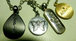 MK MICHAEL KORS-Inspirational Grey/Silver/Brass Rhinestone Necklace Y Drop ~20" - Picture 1 of 4