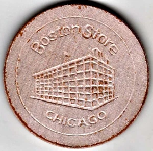 Wooden Advertising Poker Chip: Boston Store - Picture 1 of 1
