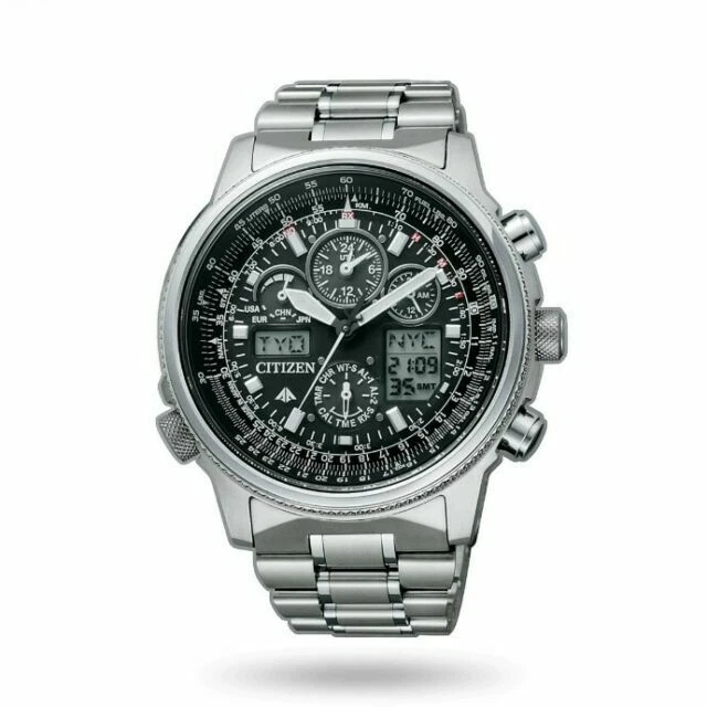 CITIZEN Radiocontrollato Super Pilot 45mm Cassa di Titanio, Cinturino di Titanio, Orologio da Uomo - ( JY8020-52E)