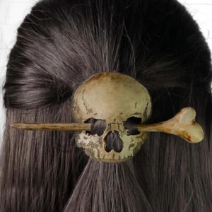 Halloween Women Lazy Hair Curler Hairpin Punk Skull Hair Pin Clip Accessories US - Afbeelding 1 van 13