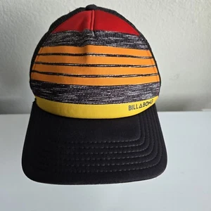 Billabong Mesh Trucker Snapback Hat Cap Retro Look Surf Striped Sunset - Picture 1 of 8