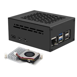 Raspberry Pi 5 Case with Active Cooler Support Top Pcie M.2 Nvme Adapter X1001 / - Foto 1 di 12