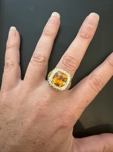 Sonia Bitton 18k Gold Citrine Cocktail Ring - Picture 1 of 8