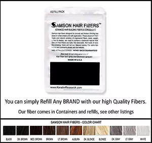Samson Best Hair Loss Concealer Building Fibers DARK GRAY 300g Refill USA - Picture 1 of 7