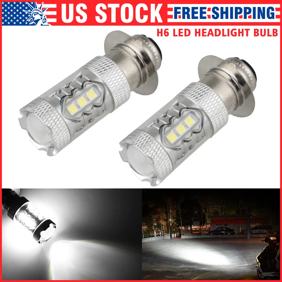 2× H6 LED Headlight Bulb Lamp White For Yamaha YFZ450R Rhino 700 Raptor YFM660 Foto 1 de 4