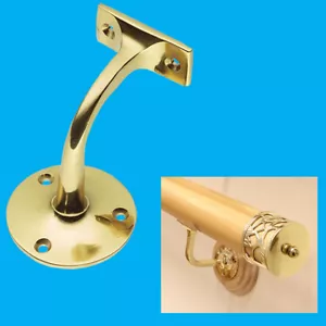 6x Massives Messing Geländer Halter Handlaufhalter Balkon Treppen Schiene - Bild 1 von 3