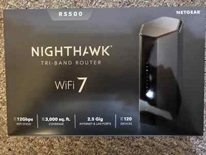 Netgear Nighthawk RS500 BE12000 WiFi 7 Router 12Gbps 6Ghz Tri-Band 2.5Gb WAN - Bild 1 von 1