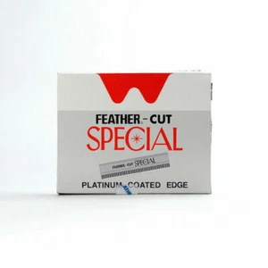 100 pcs Feather-Cut Special Stainless Platinum Coated Edge Razor Blades Hair Cut - Picture 1 of 8