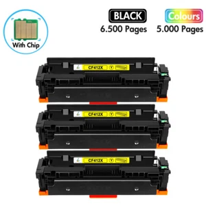 3 Pack Cyan Toner Cartridge for HP CF412X Color LaserJet Pro M452 M452dn M452nw - Picture 1 of 11