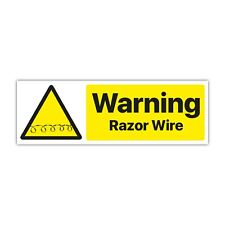 2 x Warning Razor Wire Self-Adhesive Health & Safety Vinyl Sticker Caution