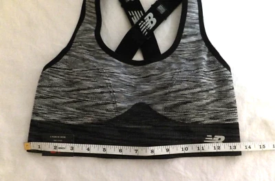 New Balance Sports Bra NWT Womens Large Black Stretch Racerback Adjustable Strap - Image 1 of 4