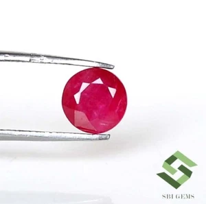 6 mm Certified Natural Ruby Round Cut 1.04 CTS Mozambique Loose Gemstone - Picture 1 of 7