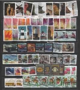 USA Used Stamps 65 Different Stamps from 2018 & 23 Many Sets off paper VF - Picture 1 of 1