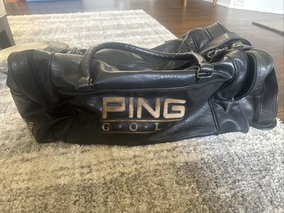 复古 PING 高尔夫黑色行李袋托特包健身房携带所有旅行经典 — 第 1/4 张图片