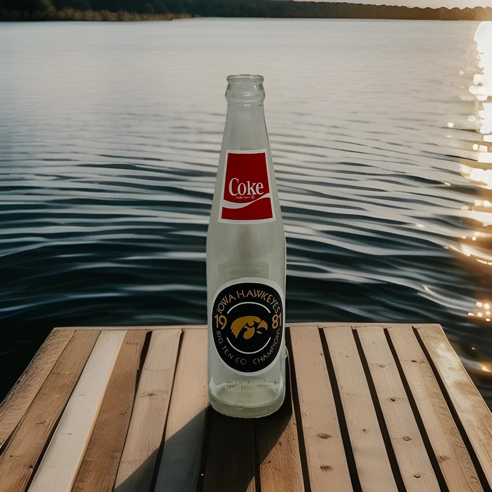 Botella de Coca-Cola Conmemorativa del Campeonato Iowa Hawkeyes Big Ten 1981 **ROSE BOWL** Foto 1 de 4