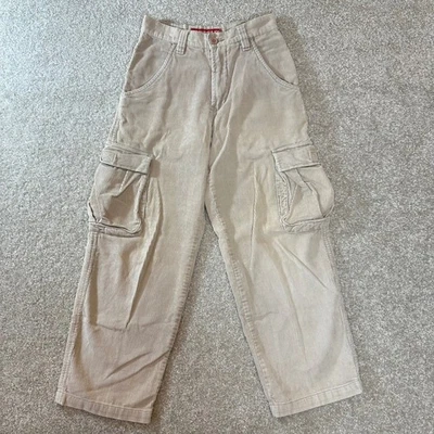 Vtg Y2k Unionbay Kids Corduroy Cargo Pants Beige Size 10 Adjustable Waist - Image 1 of 4