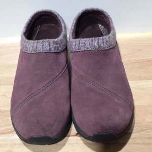 Vionic Women's Arbor Clogs Suede Knit Collar Casual Slip On Size 12 W Purple - Picture 1 of 11