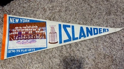 Vintage 1974-1975 Playoffs New York Islanders Pennant NHL Hockey Stanley Cup - Image 1 of 4