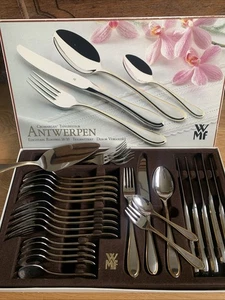 WMF Anversa Gold Cromargan Posate 6 Persone 31 Pezzi con Alzatorte - Foto 1 di 15