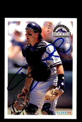 Signed Baseball Card Auto Danny Sheaffer 1994 Fleer #454 Colorado Rockies - Image 1 of 2