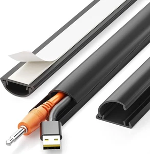 3 Stück Klebekabel Versteck Schwarz 42,5 Zoll Versteckt Draht Verstecken Elektrische Halbrund Rohre - Bild 1 von 7