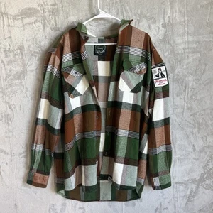 Angry Minnow Hamms Bier Flanell Hemd Herren XL schwarz grau kariert Brusttaschen - Bild 1 von 10
