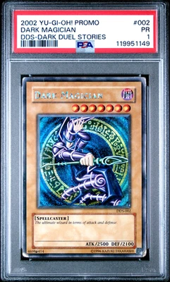 PSA 1 Dark Magician DDS-002 Dark Duel Stories Promo 2002 Yugioh Secret Rare - Image 1 of 2