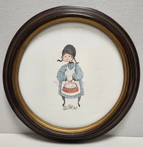 P Buckley Moss Amish Girl Holding Basket 1986 signiert & nummeriert Lithographie Druck - Bild 1 von 4