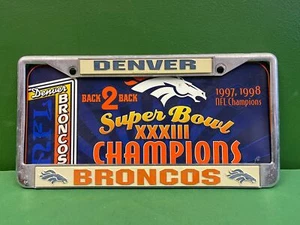 NFL Denver Broncos Metal Licence Plate Sign & Frame - Picture 1 of 4