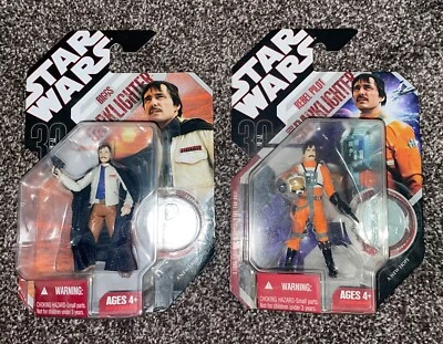 STAR WARS 30TH ANNIVERSARY BIGGS DARKLIGHTER #14 & #17 PILOT FIGURE LOT 2 - Изображение 1 из 4