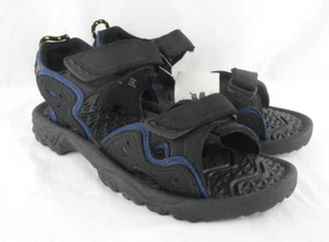 River Rapids Mens 14 Sport Sandals 2 Strap Non Skid Black Blue - Picture 1 of 11