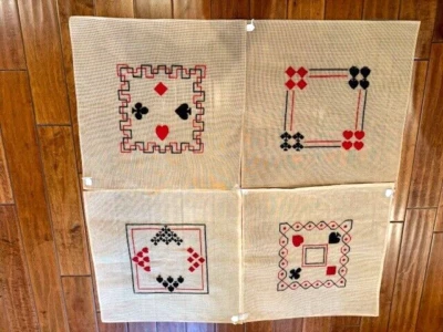 4 Canvases NEW REYNOLDS PREWORKED NEEDLEPOINT 23 X 23, BRIDGE, CARDS, FREE SHIP - Image 1 of 4